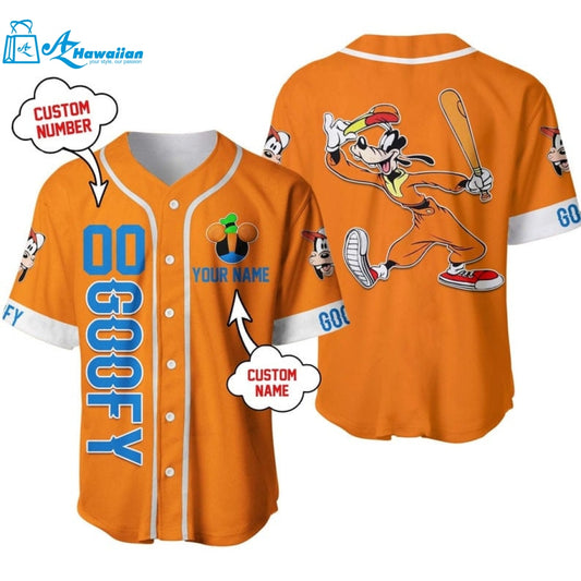 Personalized Happy Goofy Dog Disney All Over Print Baseball Jersey 