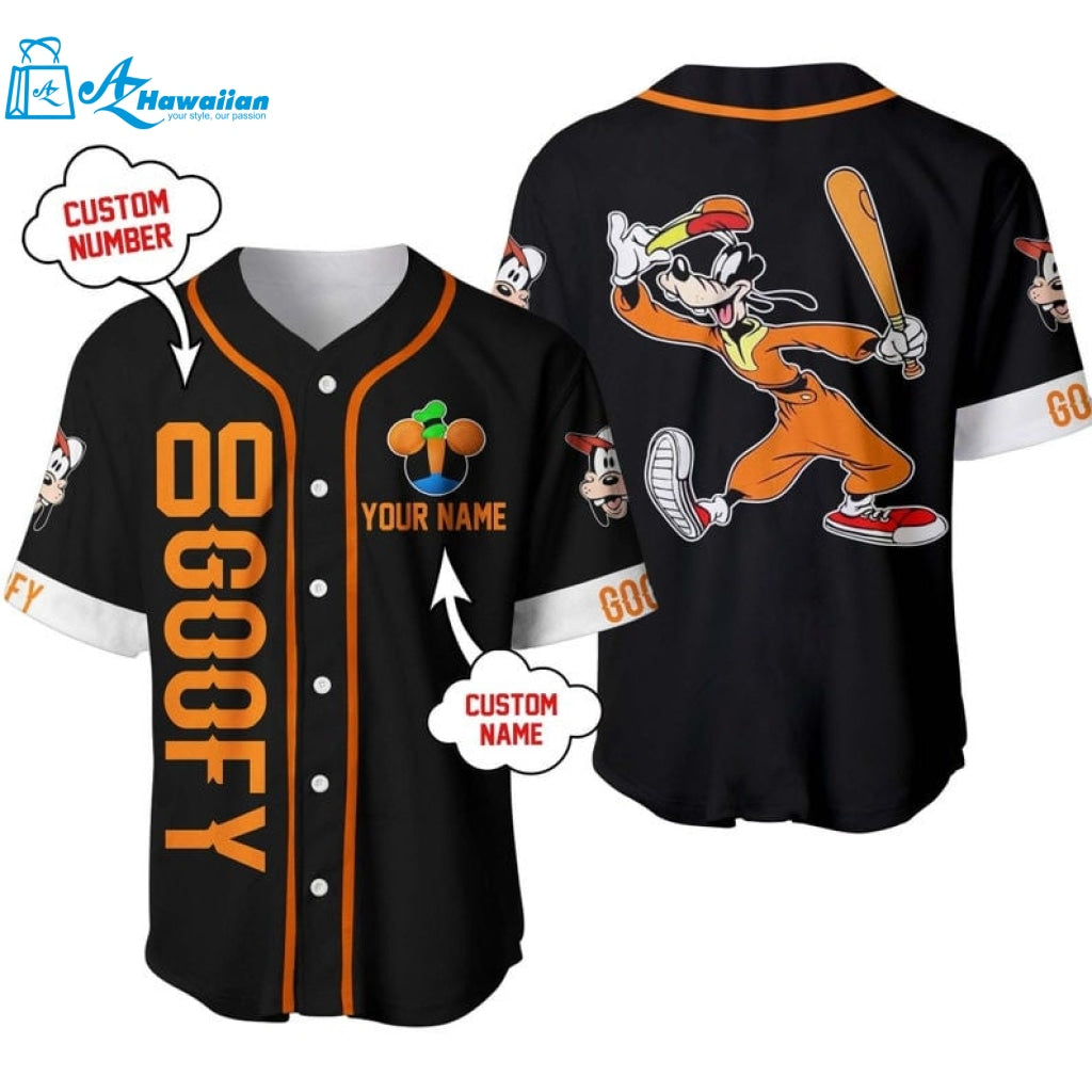 Personalized Happy Goofy Dog Disney All Over Print Baseball Jersey 