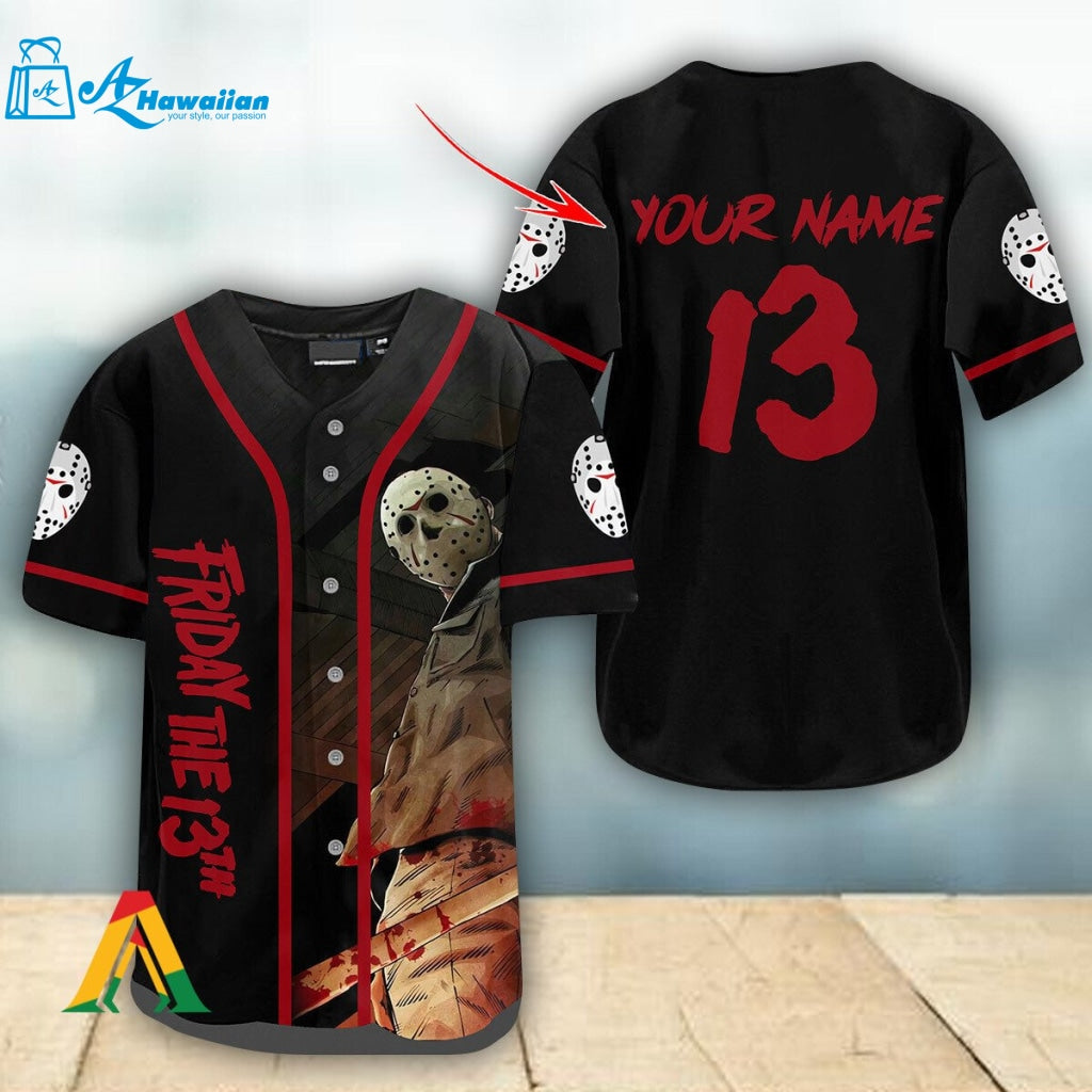 Personalized Happy Halloween Jason Voorhees Baseball Jersey