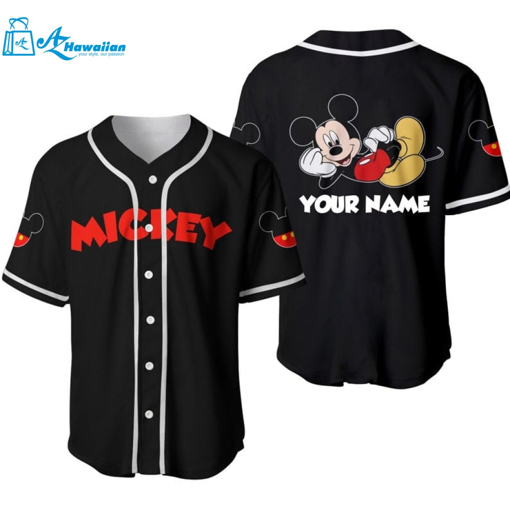 Personalized Happy Mickey Mouse Disney All Over Print Baseball Jersey 