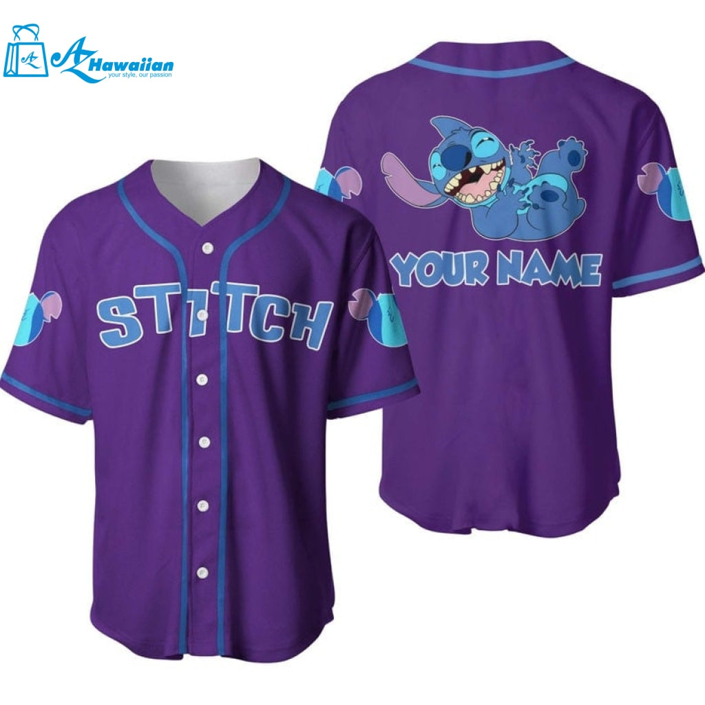 Personalized Happy Stitch Disney All Over Print Baseball Jersey 