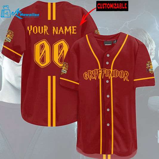 Personalized Harry Potter Gryffindor House Hogwarts All Over Print Unisex Baseball Jersey 