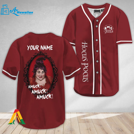 Personalized Hocus Pocus Halloween Witches Baseball Jersey