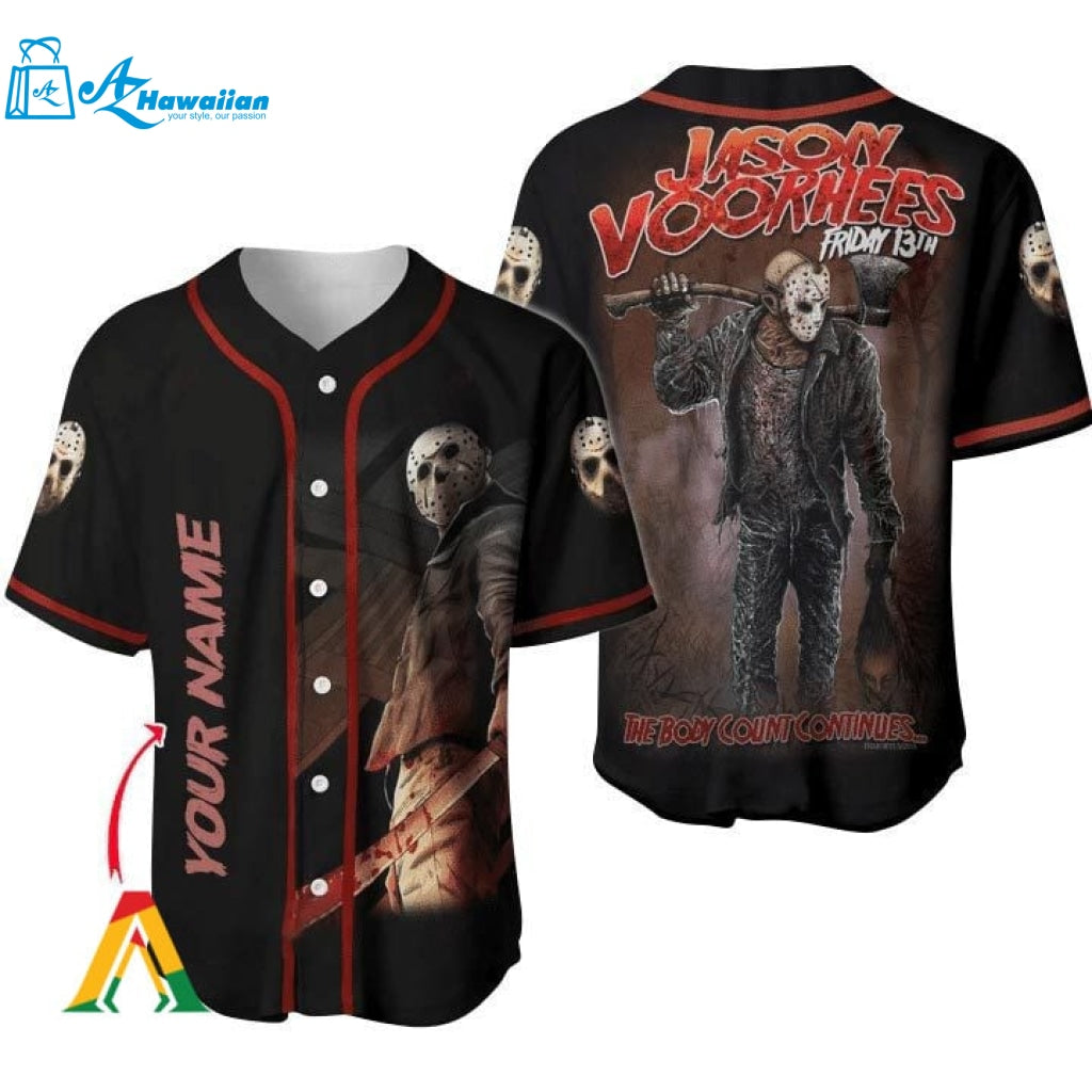 Personalized Horror Jason Voorhees Friday The 13th Baseball Jersey