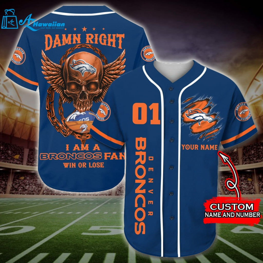 Personalized I Am A Denver Broncos Fan Win Or Lose All Over Print 3D Baseball Jersey 