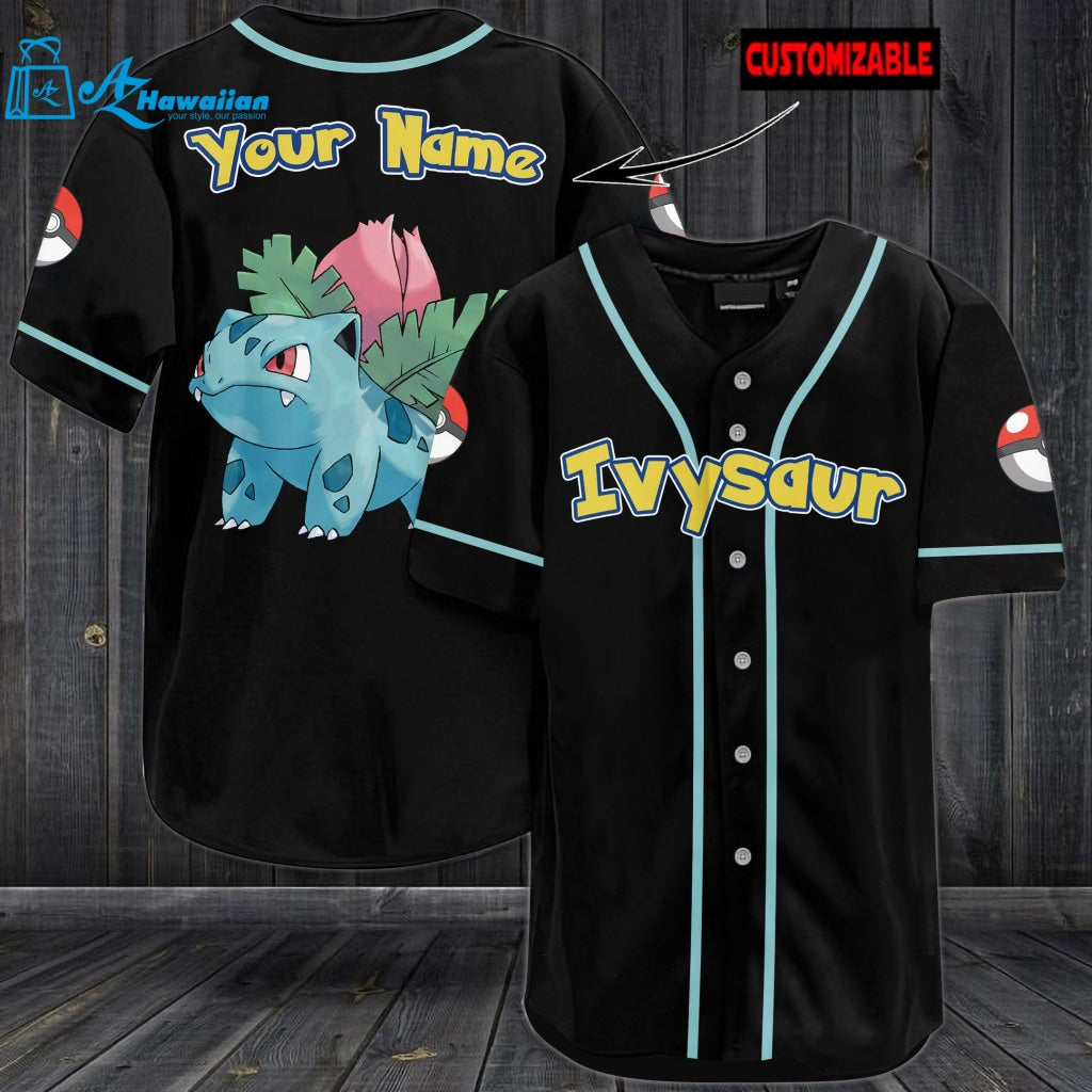 Personalized Ivysaur Baseball Jersey 