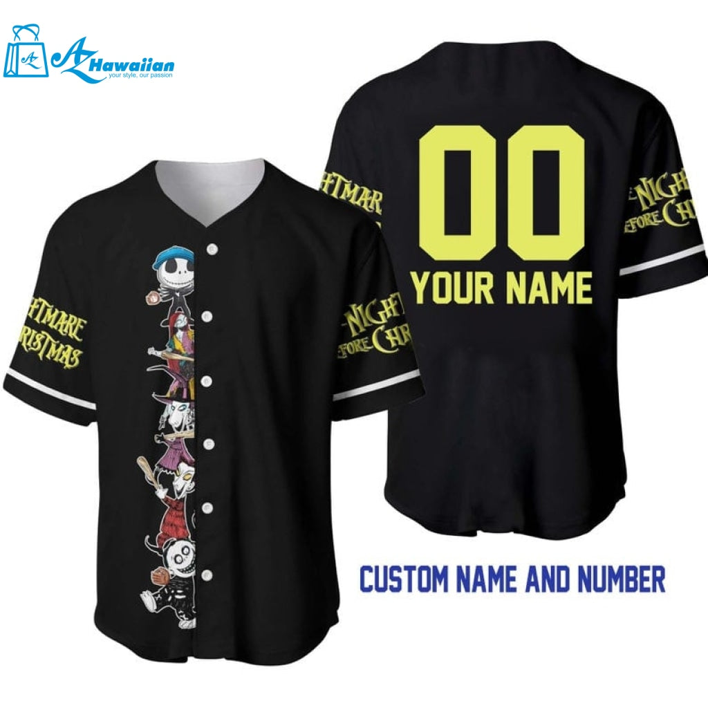 Personalized Jack & Sally The Nightmare Before Christmas All Over Print Baseball Jersey 