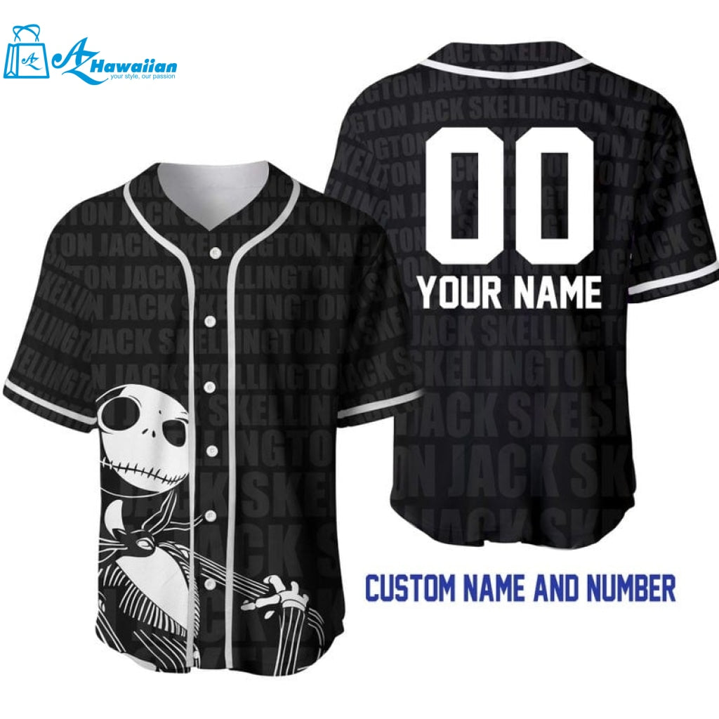 Personalized Jack Skellington All Over Print Baseball Jersey 