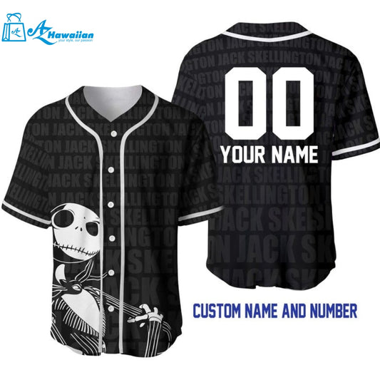 Personalized Jack Skellington All Over Print Baseball Jersey 