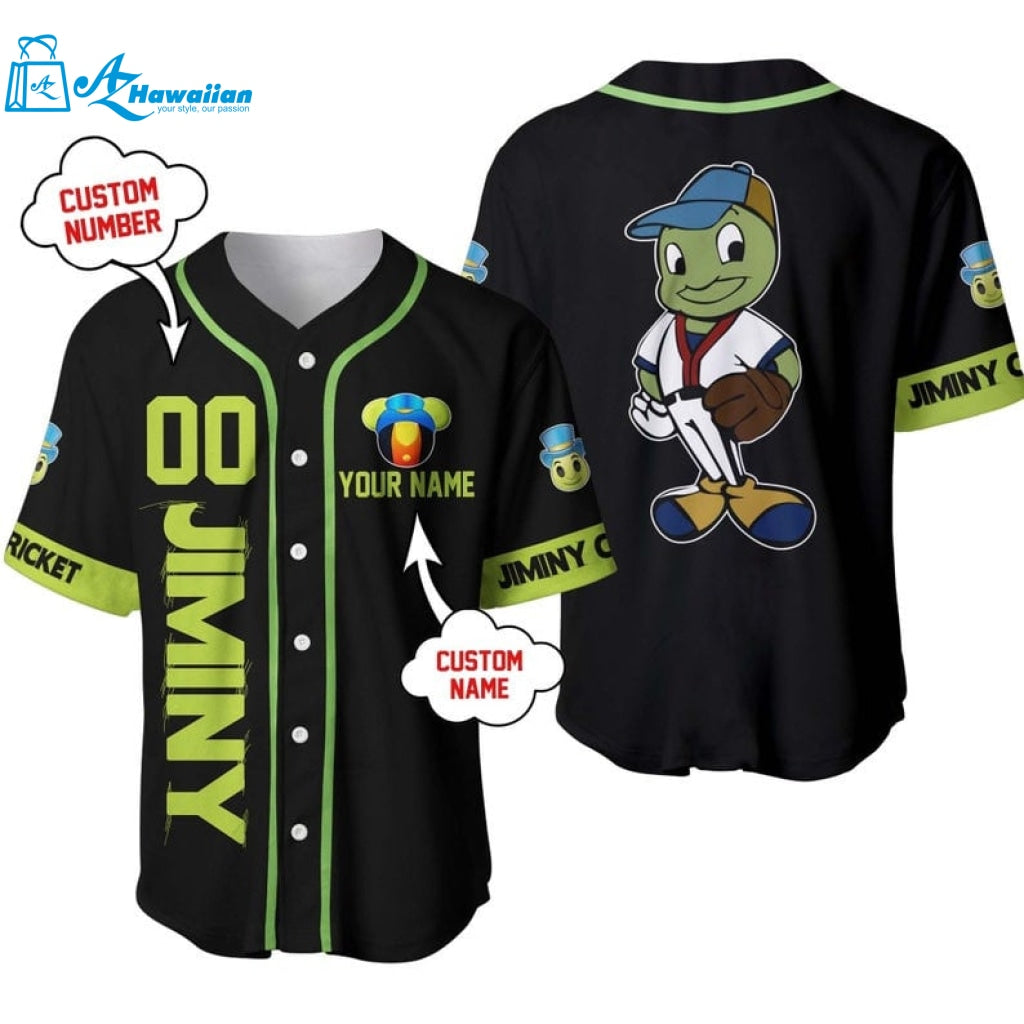 Personalized Jiminy Cricket Disney All Over Print Baseball Jersey 