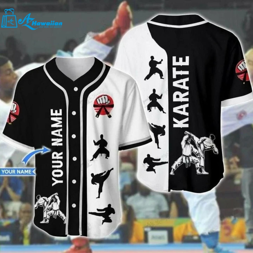 Personalized Karate All Over Print Unisex Baseball Jersey 