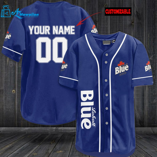 Personalized Labatt Blue All Over Print Unisex Baseball Jersey - Navy