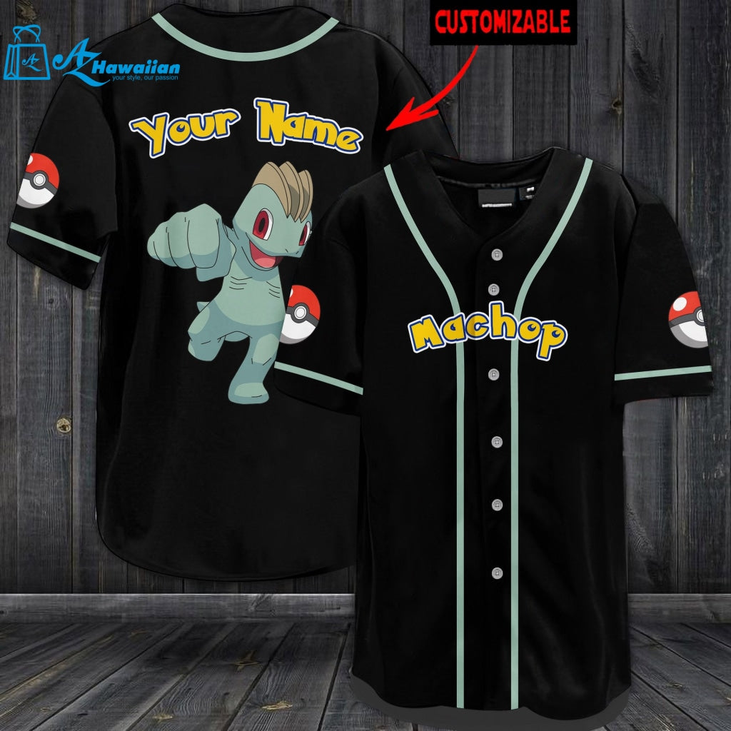 Personalized Machop Baseball Jersey 