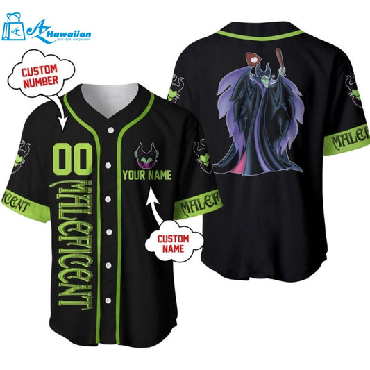 Personalized Maleficent Disney Playing Baseball All Over Print Baseball Jersey 