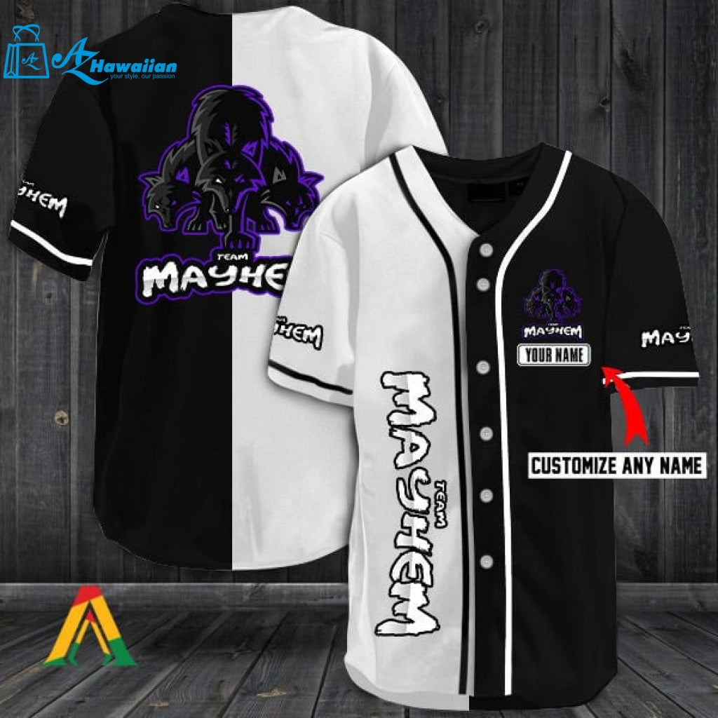 Personalized Mayhem Team Baseball Jersey