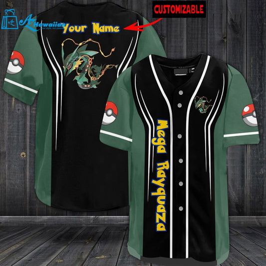 Personalized Mega Rayquaza Baseball Jersey