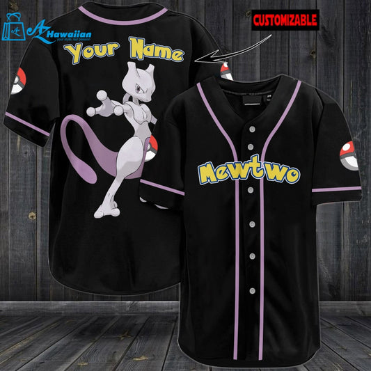 Personalized Mewtwo Baseball Jersey 