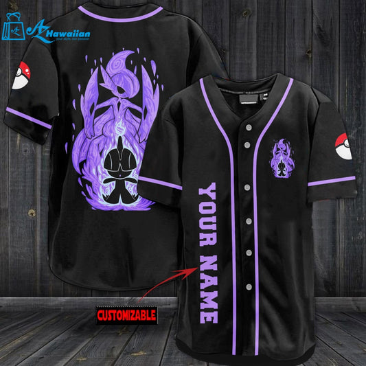 Personalized Mysterious Purple Pokemon Baseball Jersey 