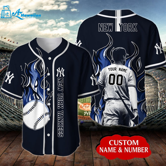 Personalized New York Yankees All Over Print 3D Unisex Baseball Jersey 