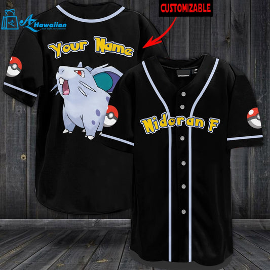 Personalized Nidoran F Baseball Jersey 