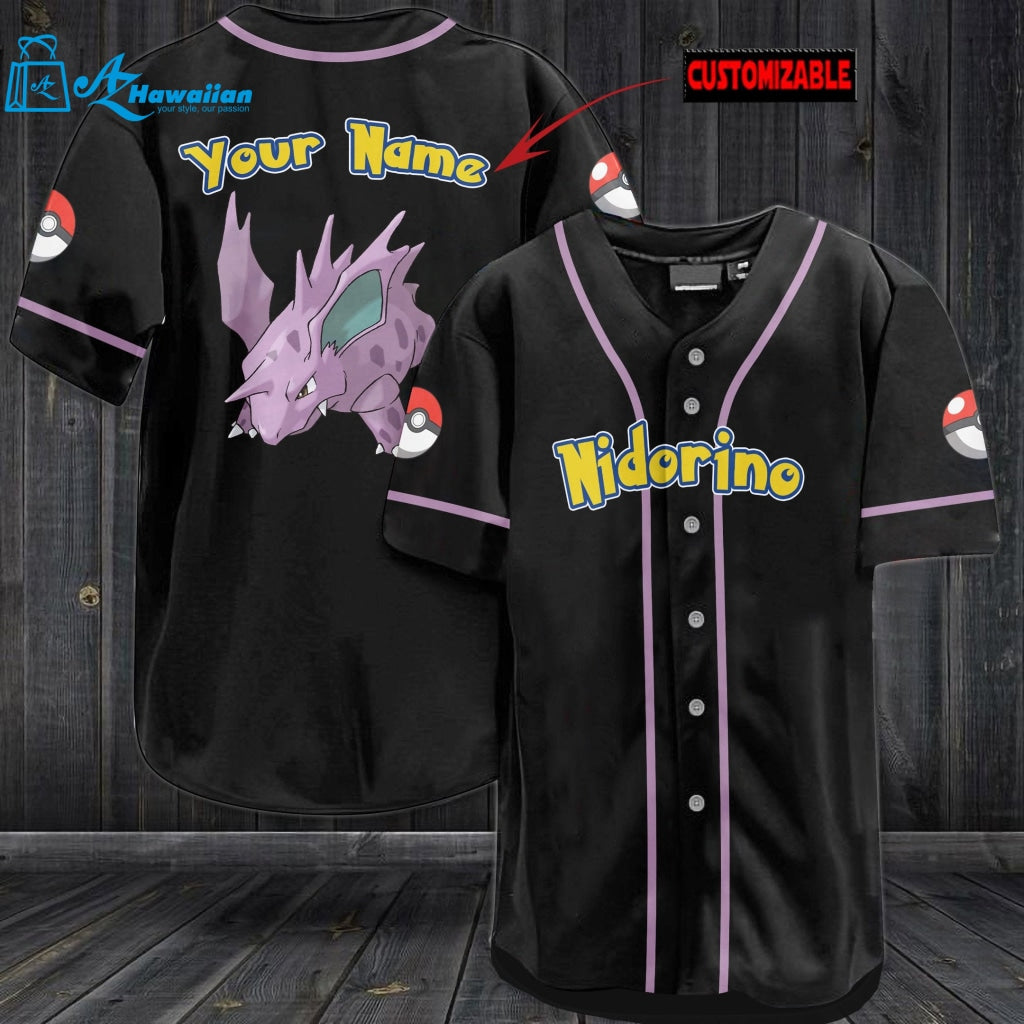 Personalized Nidorino Baseball Jersey 