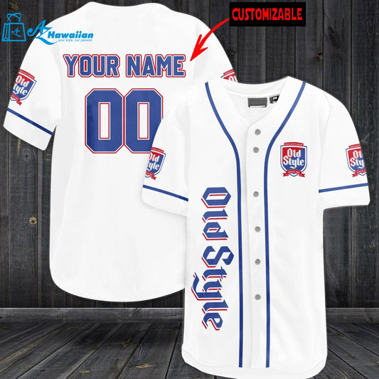 Personalized Old Style Beer Baseball Jersey 