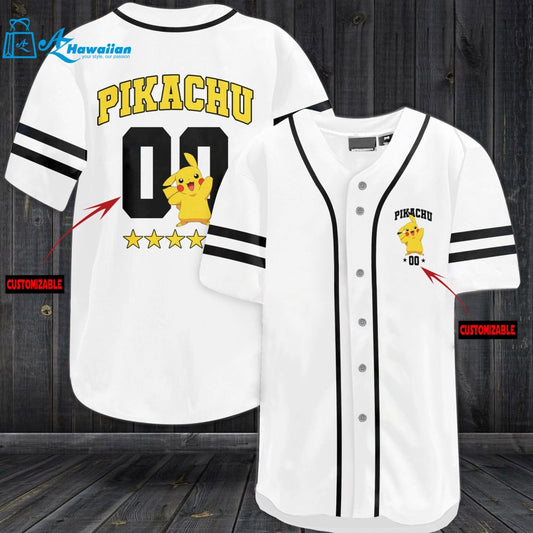 Personalized Pikachu Baseball Jersey 