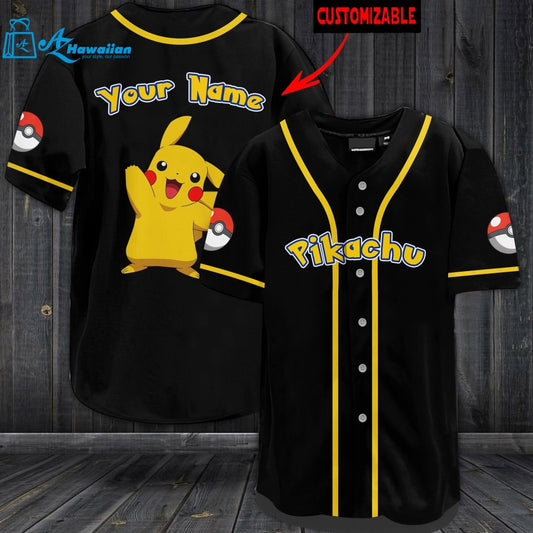 Personalized Pikachu Baseball Jersey 