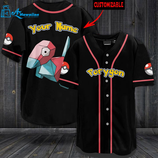 Personalized Porygon Baseball Jersey 