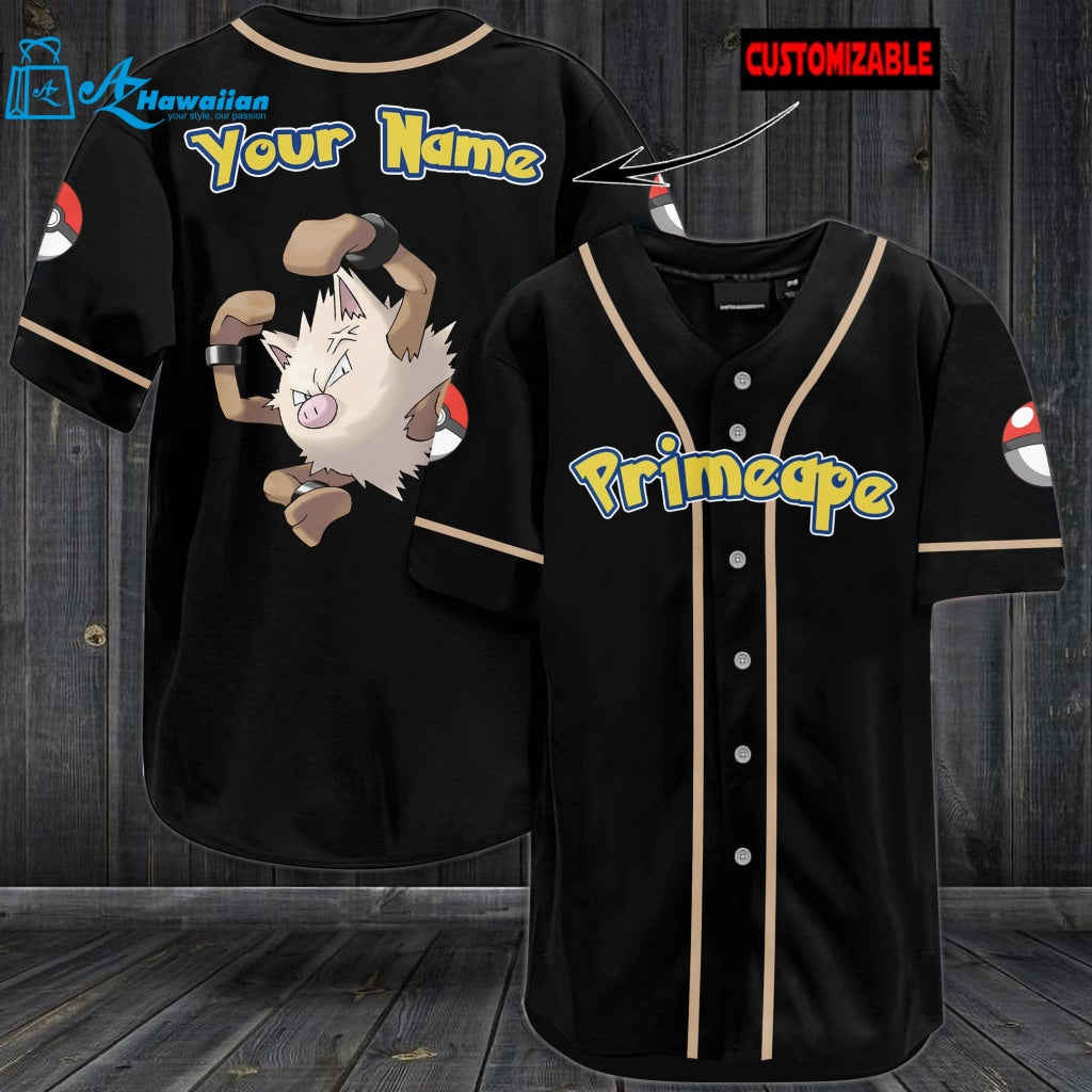 Personalized Primeape Baseball Jersey 