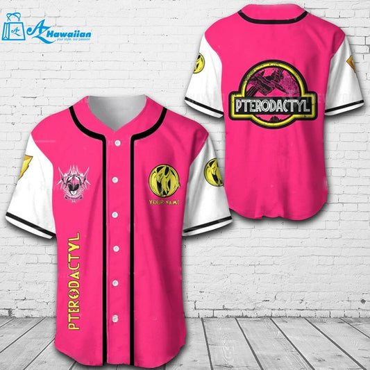 Personalized Pterodactyl Power Rangers All Over Print Unisex Baseball Jersey 