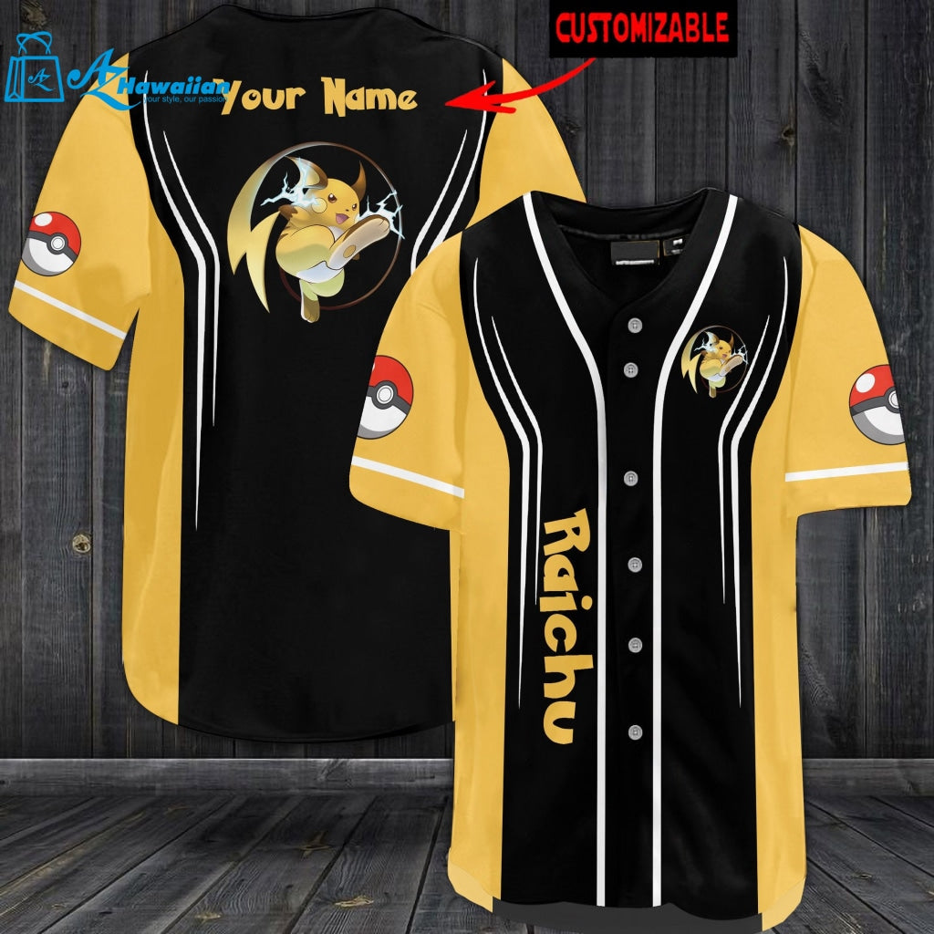 Personalized Raichu Baseball Jersey