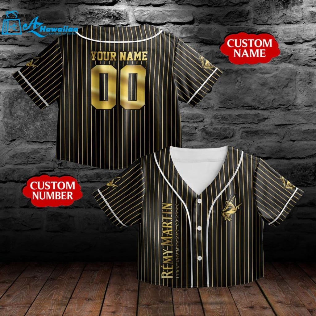 Personalized Remy Martin Cognac All Over Print Pinstripe Crop-top Baseball Jersey 