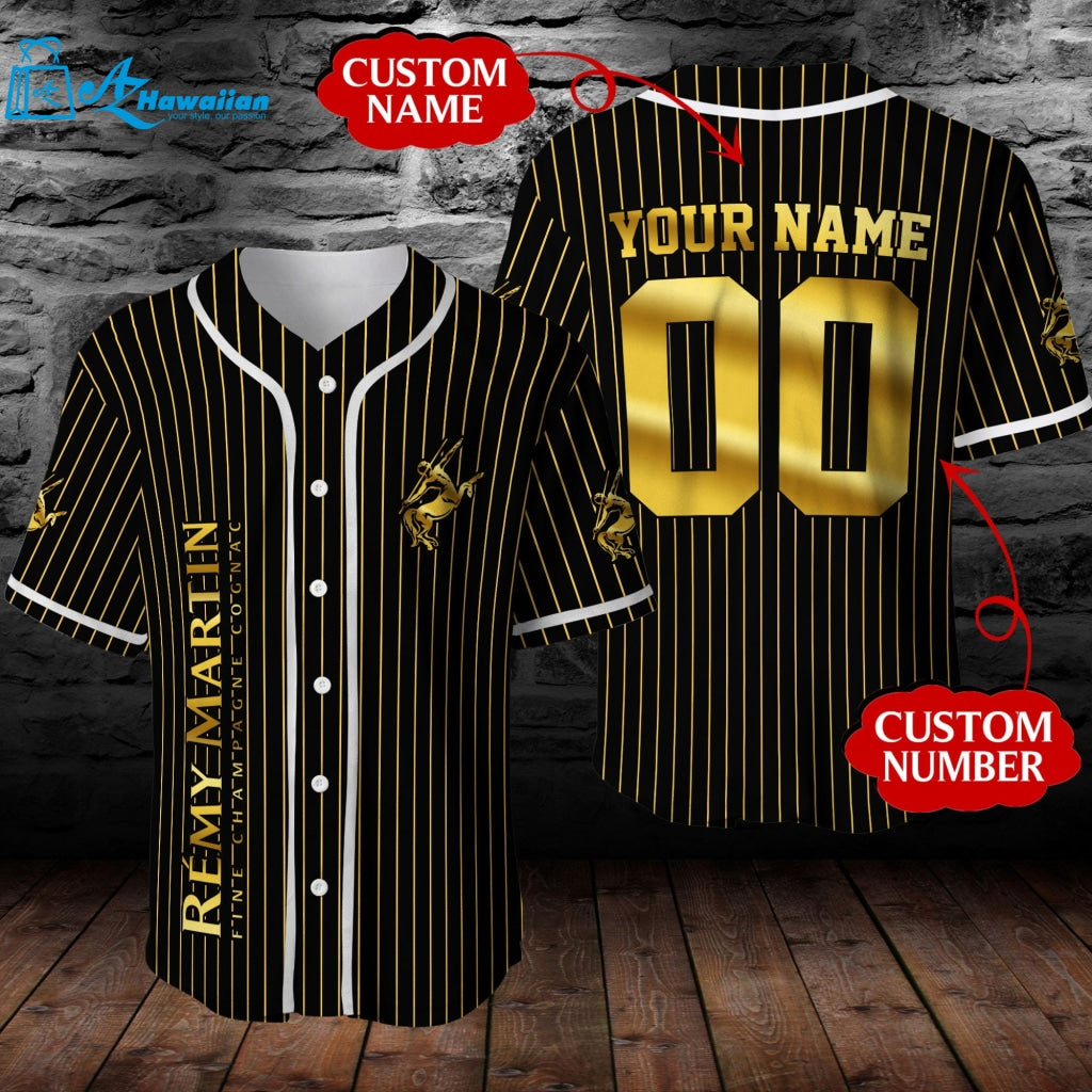 Personalized Remy Martin Cognac All Over Print Pinstripe Unisex Baseball Jersey 