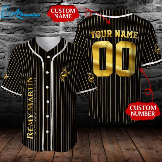 Personalized Remy Martin Cognac All Over Print Pinstripe Unisex Baseball Jersey 