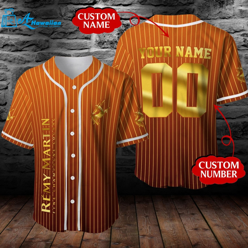 Personalized Remy Martin Cognac All Over Print Unisex Pinstripe Baseball Jersey 