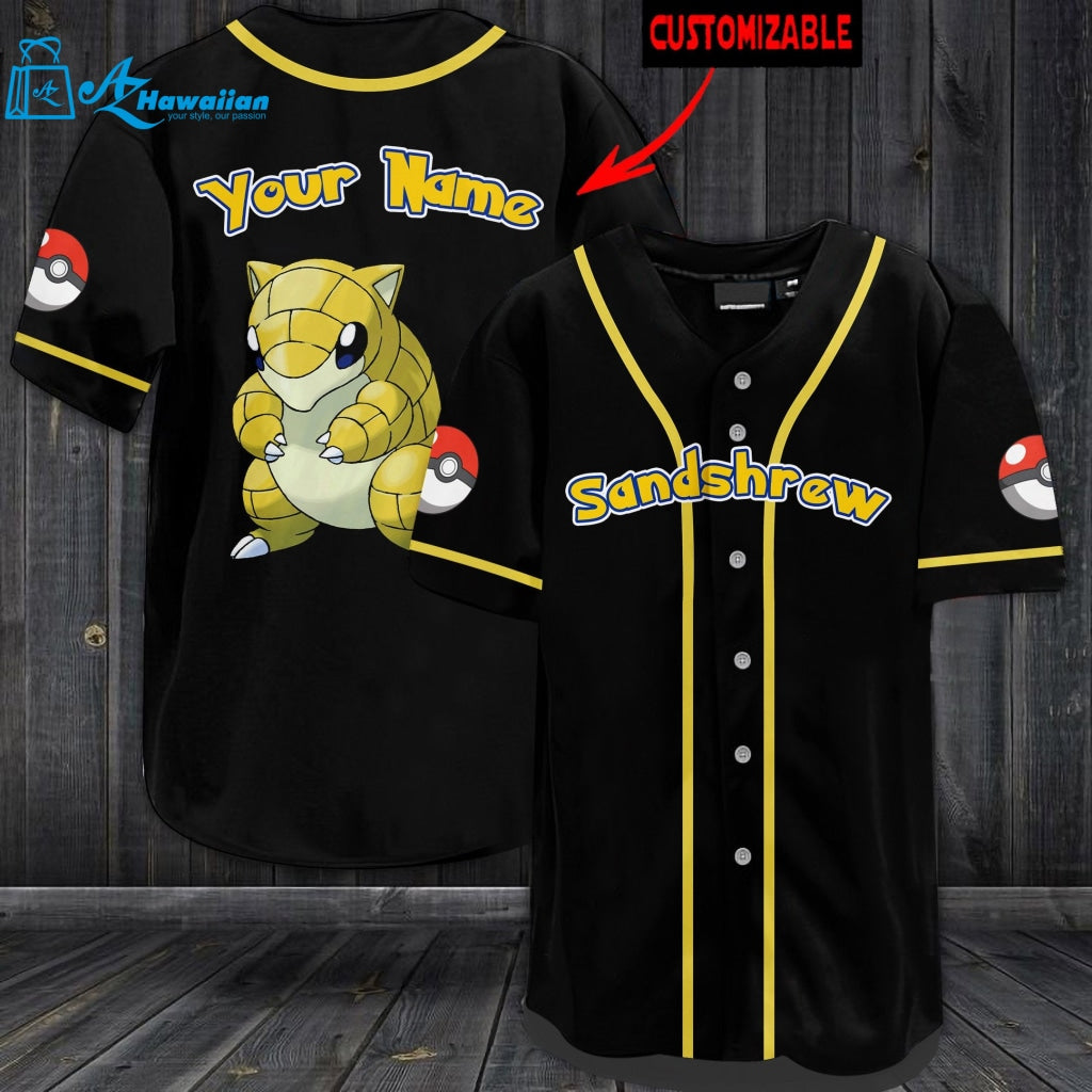 Personalized Sandshrew Baseball Jersey 