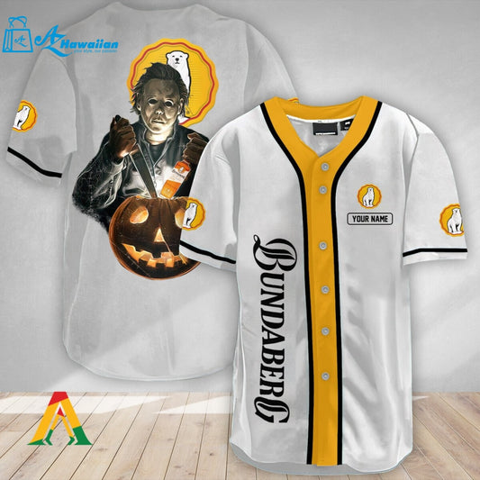 Personalized Scary Michael Myers Pumpkin Bundaberg Baseball Jersey