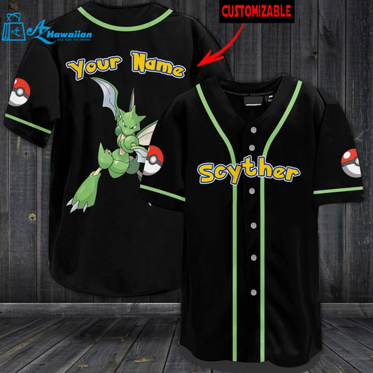 Personalized Scyther Baseball Jersey 