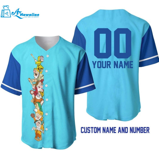 Personalized Seven Dwarfs Snow White All Over Print Baseball Jersey 