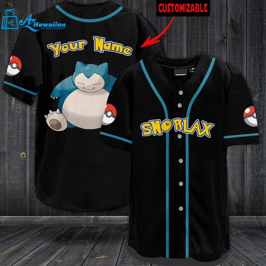 Personalized Snorlax Baseball Jersey 