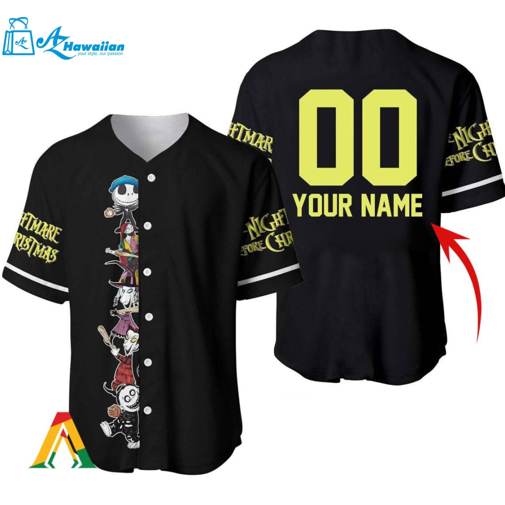 Personalized Squad Nightmare Before Christmas Baseball Jersey