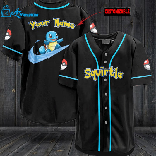 Personalized Squirtle Baseball Jersey 