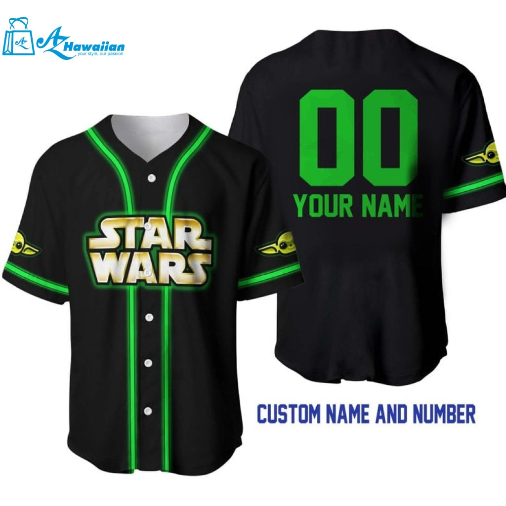 Personalized Star Wars Baby Yoda All Over Print Baseball Jersey 