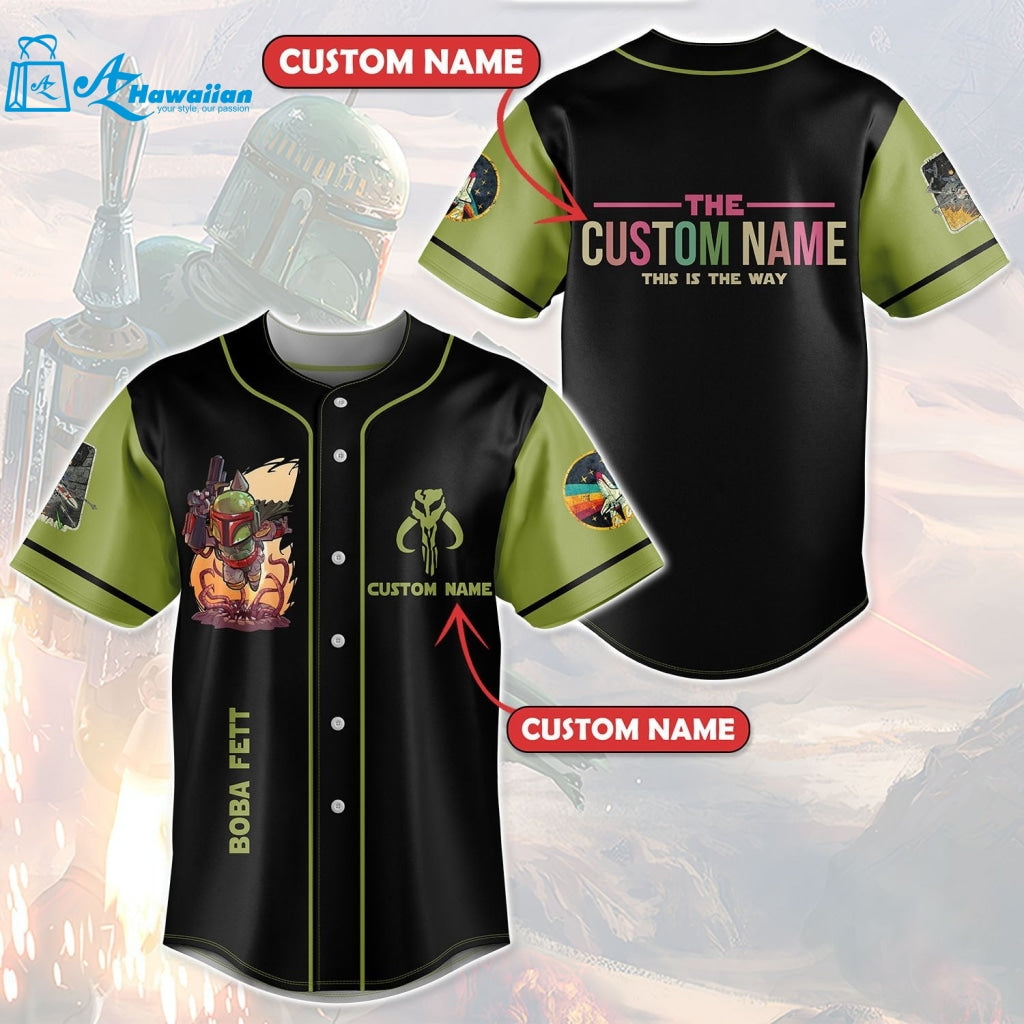 Personalized Star Wars Boba Fett This Is The Way All Over Print Unisex Baseball Jersey 