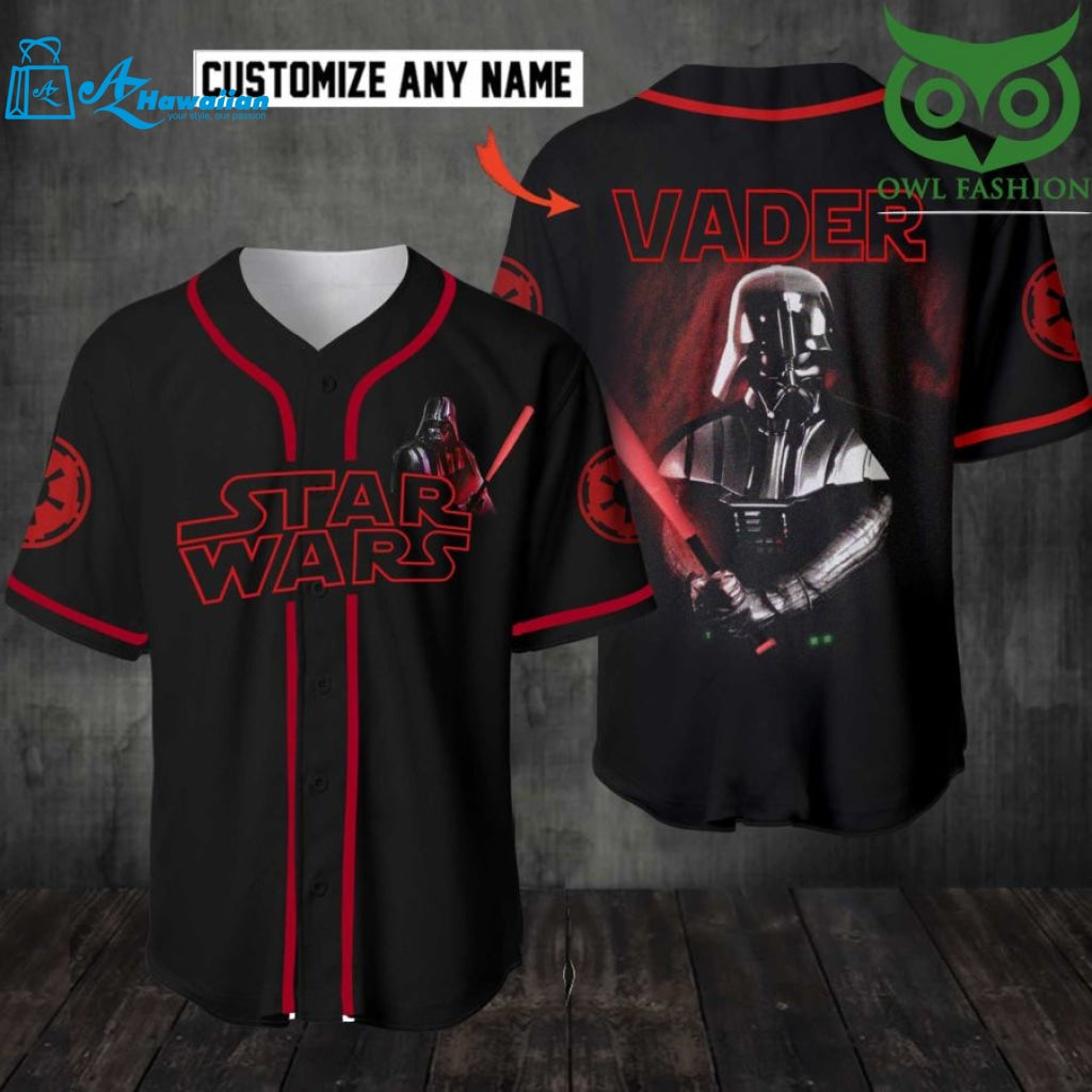 Personalized Star Wars Darth Vader Lightsaber Baseball Jersey Shirt