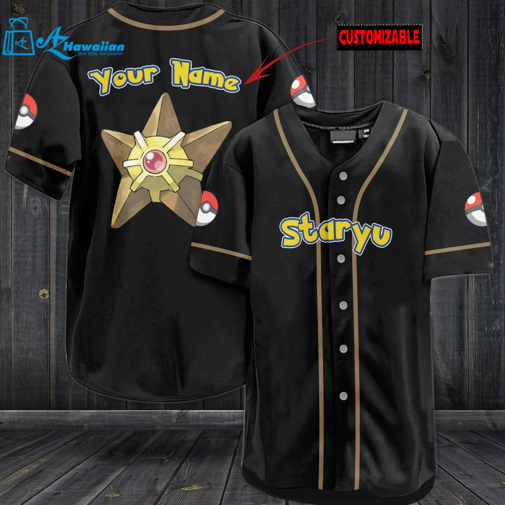 Personalized Staryu Baseball Jersey 