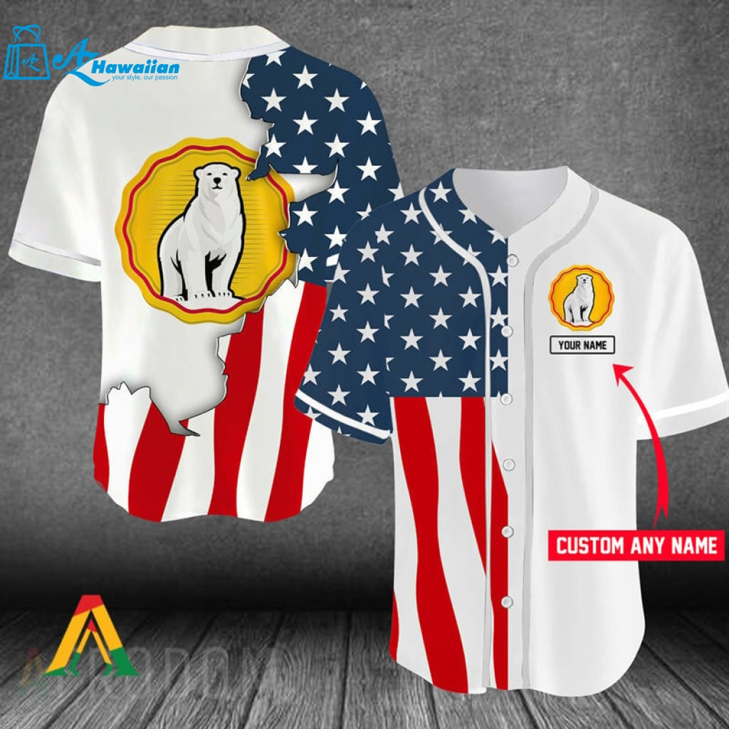 Personalized US Flag Bundaberg Baseball Jersey