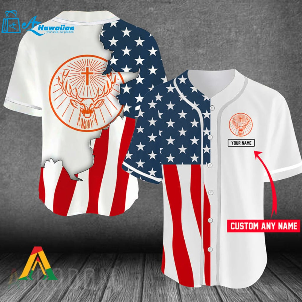 Personalized US Flag Jagermeister Baseball Jersey