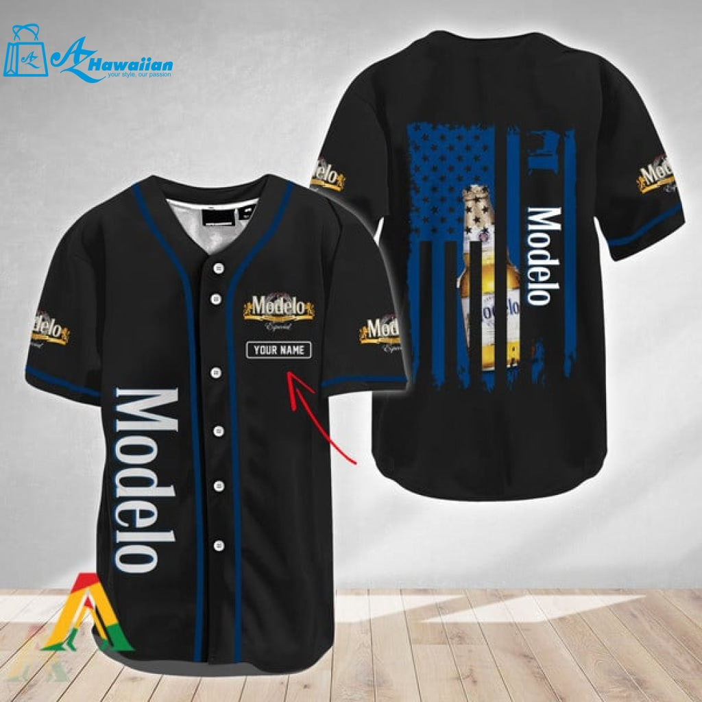 Personalized USA Flag Modelo Beer Baseball Jersey